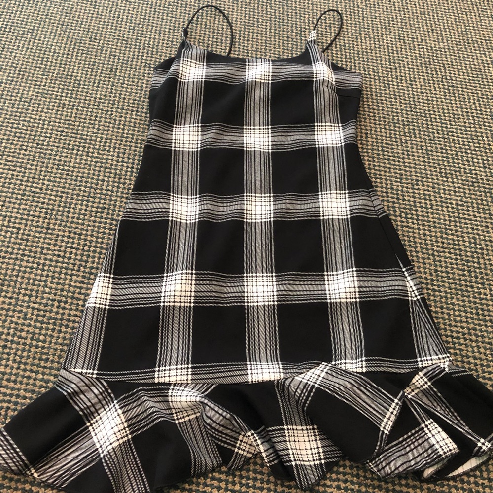 Plaid Dress Aqua Brand